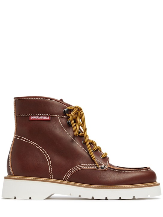 Dsquared2: Leather high boots - men_0 | Luisa Via Roma