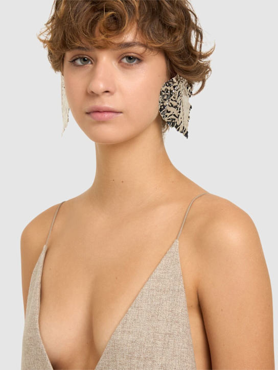 Jil Sander: EW5 1 leaf statement earrings - women_1 | Luisa Via Roma