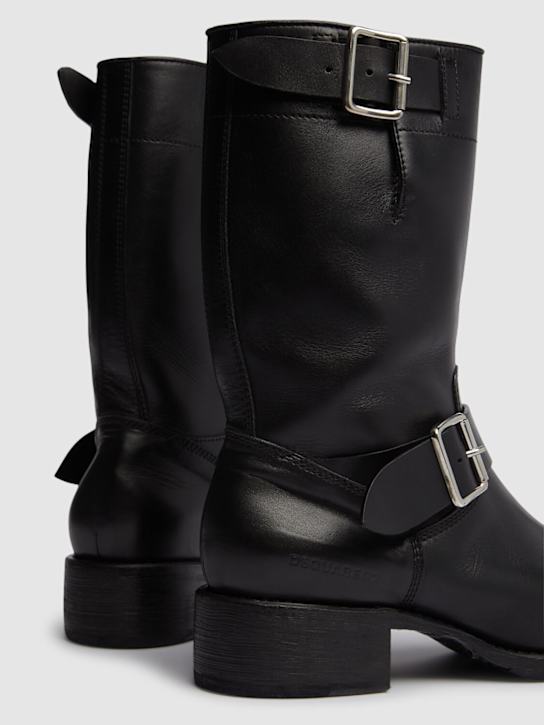Dsquared2: Leather high boots - Black - men_3 | Luisa Via Roma
