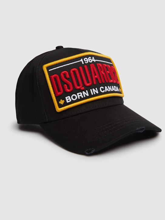 Dsquared2: Cotton logo baseball hat - Black - men_2 | Luisa Via Roma