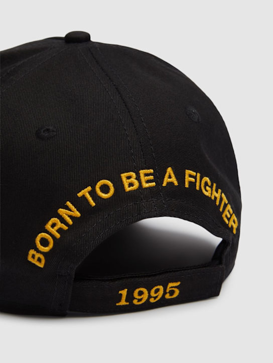 Dsquared2: Cotton logo baseball hat - Black - men_3 | Luisa Via Roma