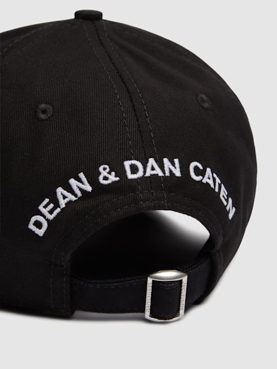 Dsquared2: Cotton logo baseball hat - Black - men_3 | Luisa Via Roma