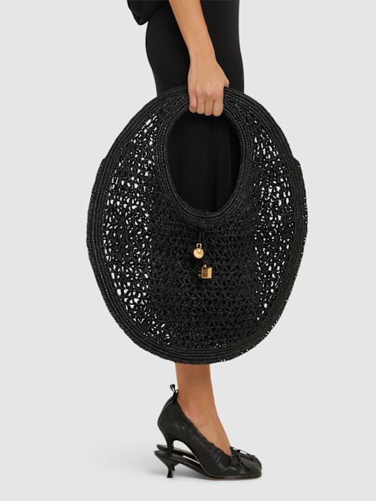 Jacquemus: Le Rond Spiaggia raffia tote bag - women_1 | Luisa Via Roma