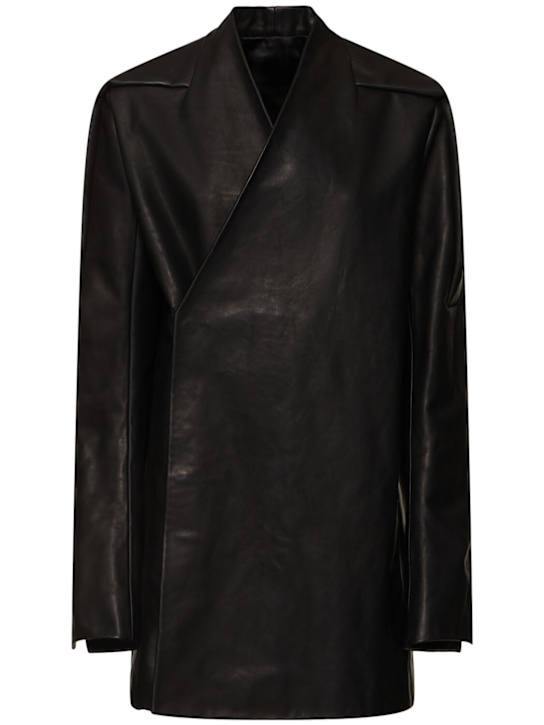 Rick Owens: Officer leather jacket - women_0 | Luisa Via Roma