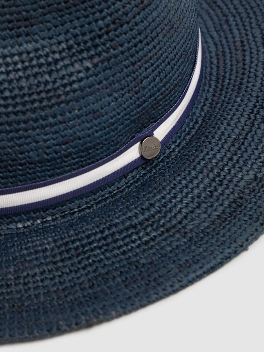 Borsalino: Argentina straw Panama hat - Royal/Bianco - men_1 | Luisa Via Roma