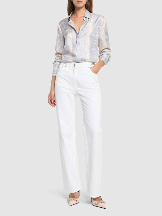 Foulard print silk twill shirt - Thumbnail 2
