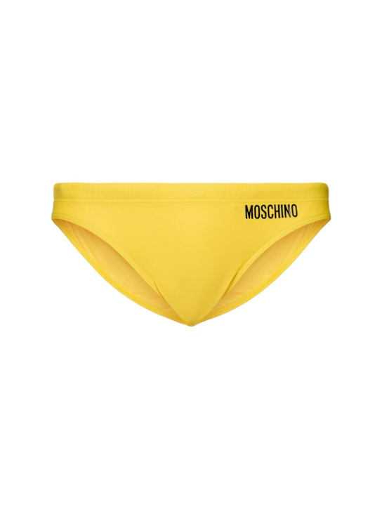 Moschino: Iconic Archive swim briefs - Yellow - men_0 | Luisa Via Roma