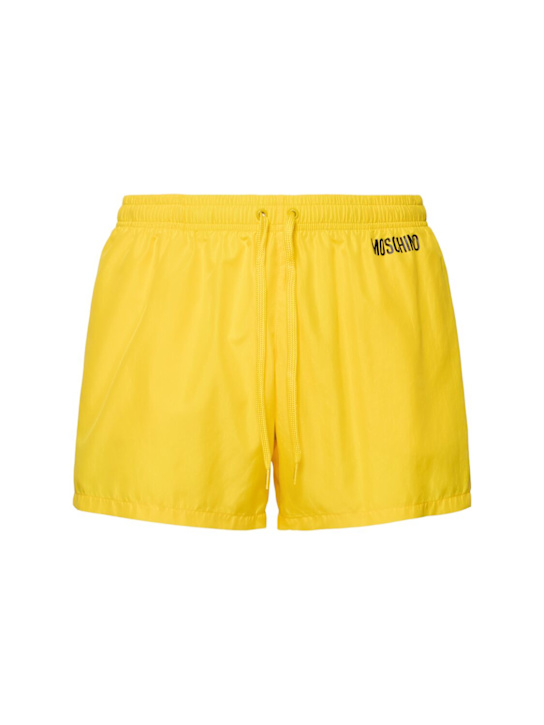 Moschino: Iconic Archive swim shorts - Yellow - men_0 | Luisa Via Roma