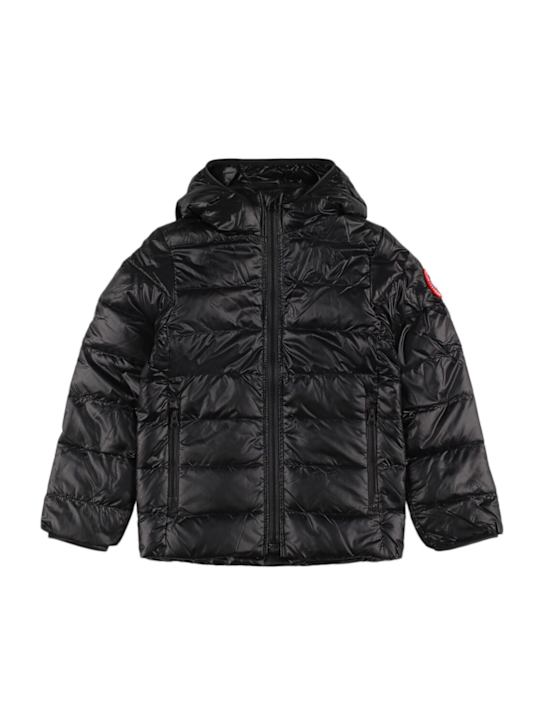 Canada Goose: リサイクルナイロンフーデッドダウンジャケット - kids-boys_0 | Luisa Via Roma