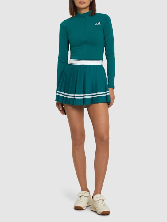 Sporty & Rich: Vendome Script pleated skirt - women_1 | Luisa Via Roma