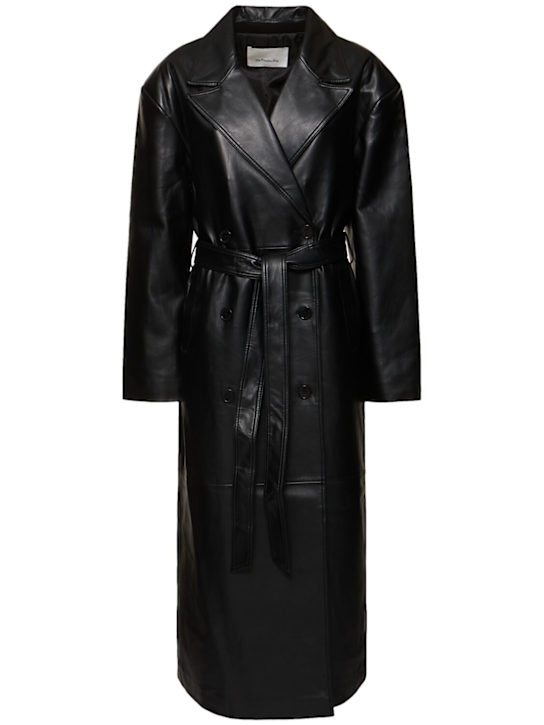 The Frankie Shop: Tina faux leather trench coat - women_0 | Luisa Via Roma