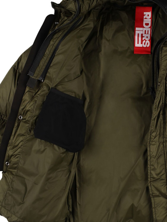 Ai Riders: Water repellent nylon down jacket - Military Green - kids-boys_3 | Luisa Via Roma