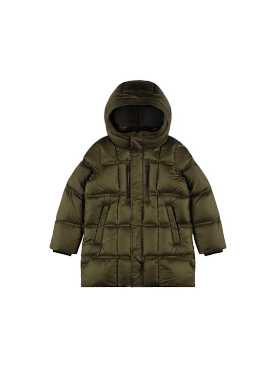 Ai Riders: Water repellent nylon down jacket - Military Green - kids-boys_0 | Luisa Via Roma