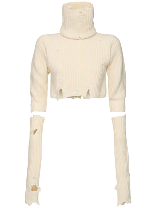 Ann Demeulemeester: Aliza 3-piece wool crop sweater set - women_0 | Luisa Via Roma