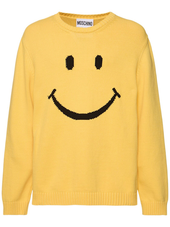 Moschino: Smile knit sweater - men_0 | Luisa Via Roma