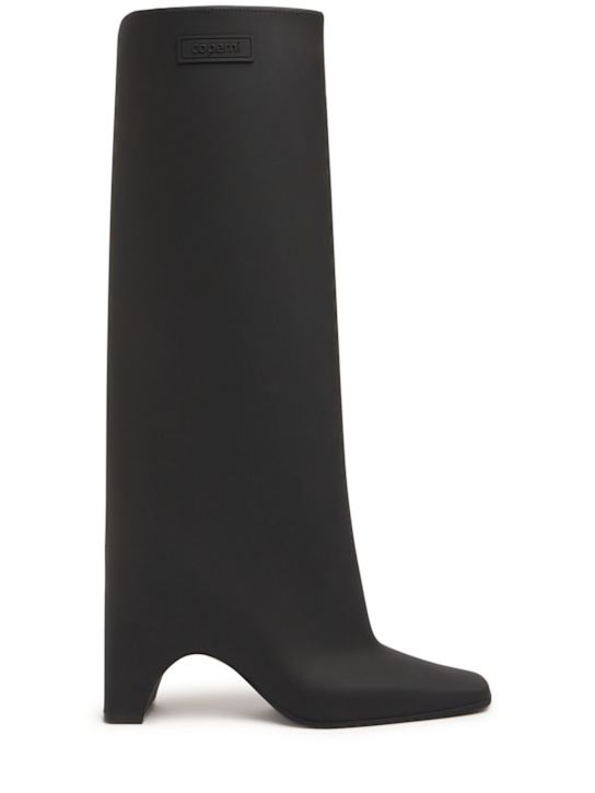 Coperni: 85mm Rubber bridge boots - Black - women_0 | Luisa Via Roma