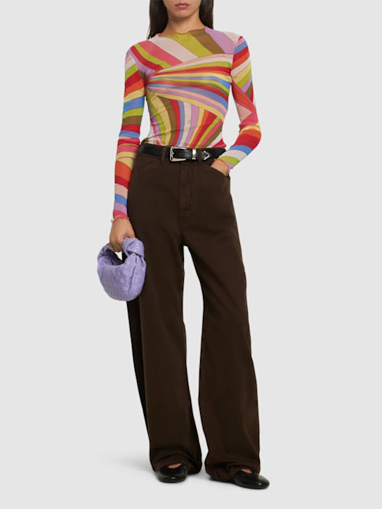 Pucci: Printed mesh long sleeve top - women_1 | Luisa Via Roma