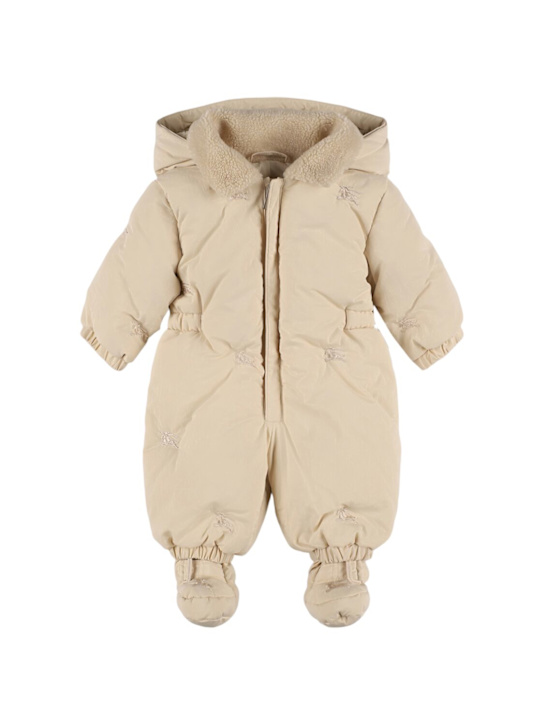 Burberry: Tuta da neve in nylon con cappuccio - kids-girls_0 | Luisa Via Roma