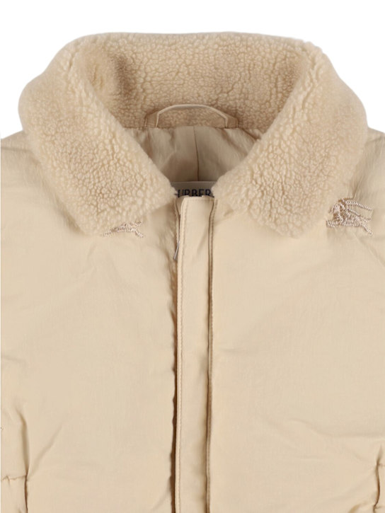 Burberry: Tuta da neve in nylon con cappuccio - kids-girls_1 | Luisa Via Roma