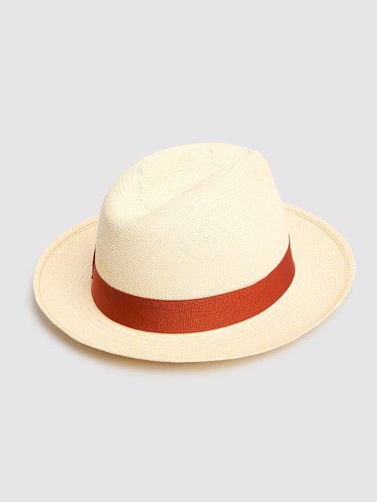 Borsalino: "QUITO"中帽檐巴拿马草帽 - Arancio - men_3 | Luisa Via Roma