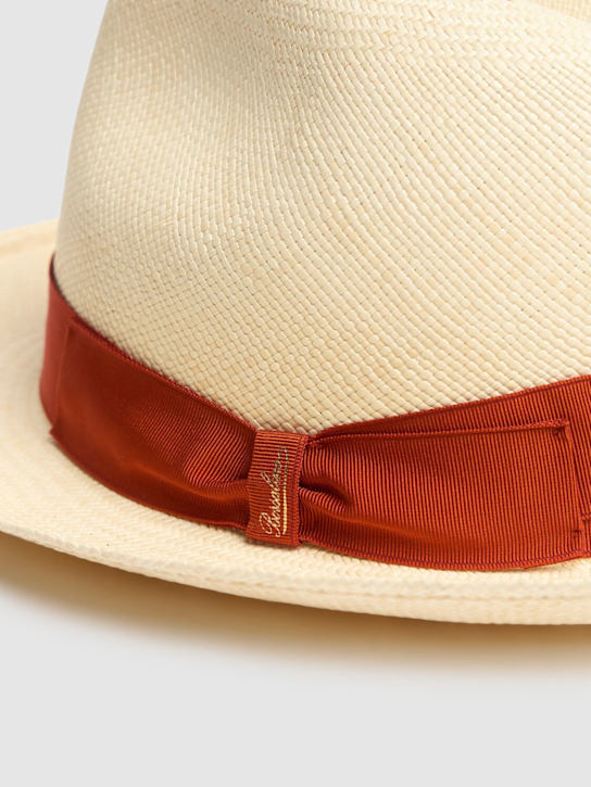 Borsalino: "QUITO"中帽檐巴拿马草帽 - Arancio - men_2 | Luisa Via Roma