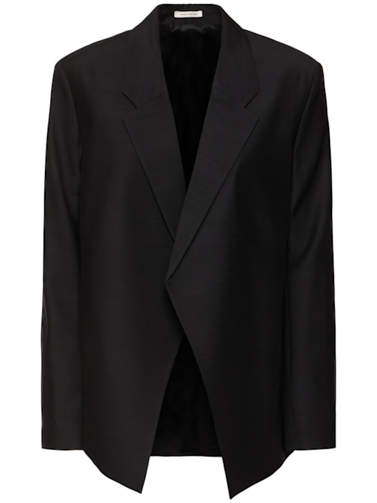 Bite Studios: Polus wool & silk jacket - Black - women_0 | Luisa Via Roma