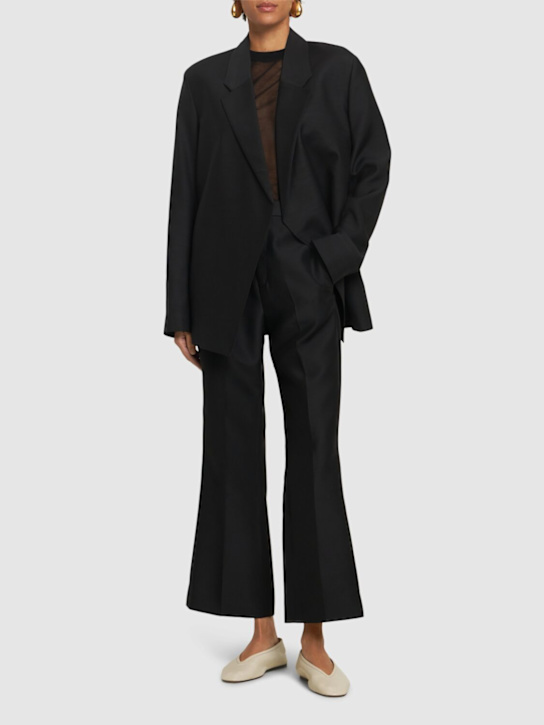 Bite Studios: Credo wool & silk bootcut pants - Black - women_1 | Luisa Via Roma