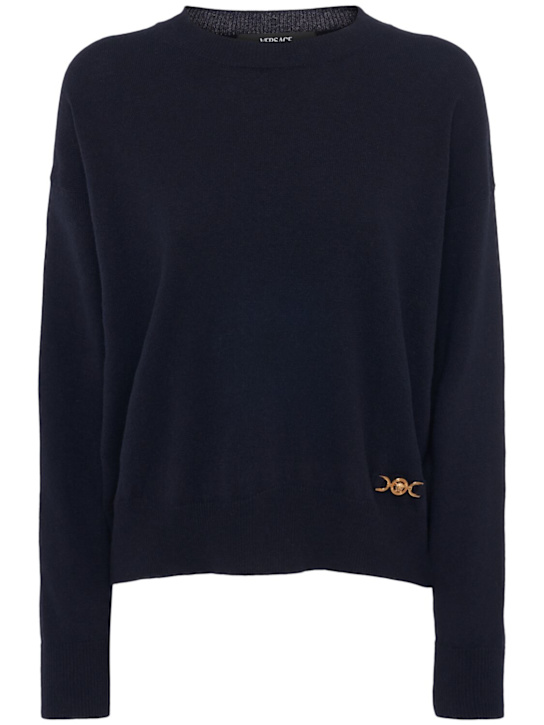 Versace: Icon wool blend sweater - women_0 | Luisa Via Roma