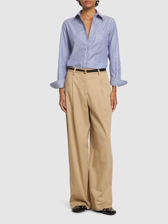 Weekend Max Mara: Piadena striped poplin shirt - women_1 | Luisa Via Roma