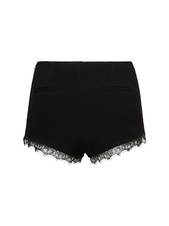 Self-portrait: Stretch crepe lace shorts - Black - women_4 | Luisa Via Roma