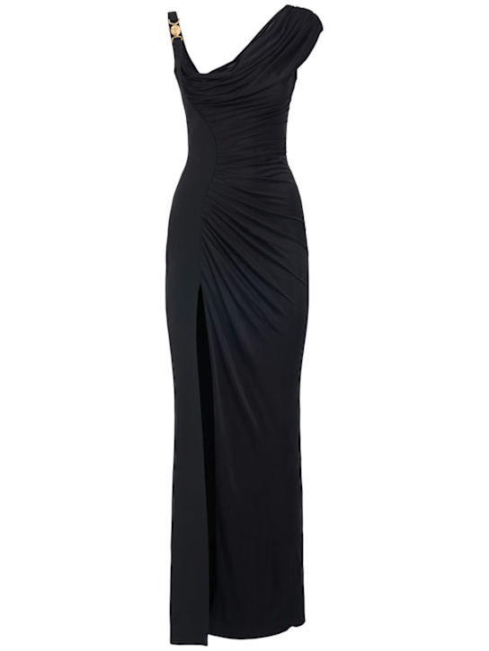 Versace: Draped jersey gown - women_0 | Luisa Via Roma