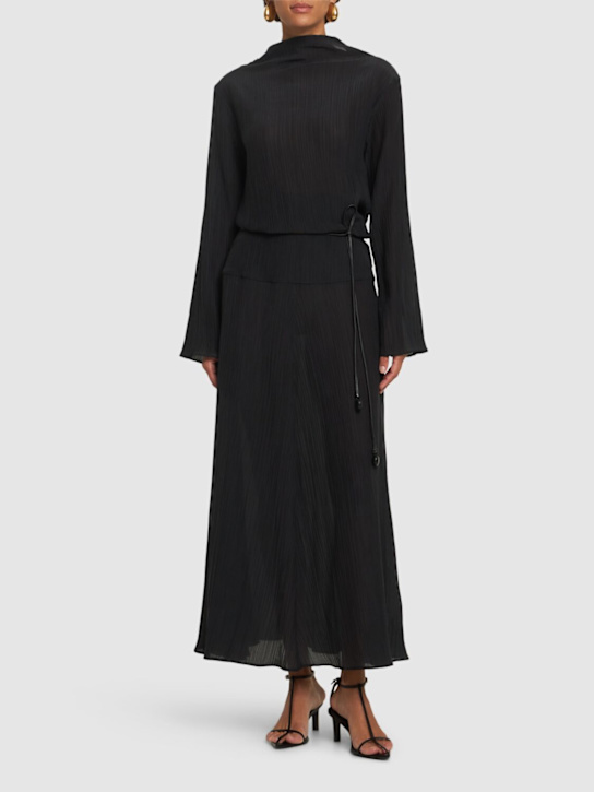 Parchment textured flared skirt - Thumbnail 2