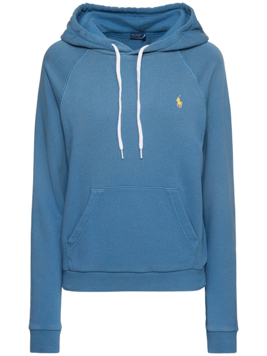 Polo Ralph Lauren: Logo unbrushed hoodie - women_0 | Luisa Via Roma