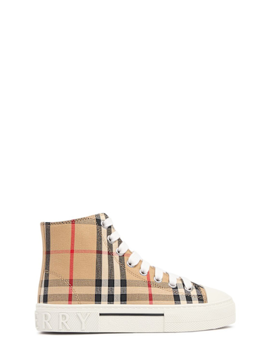 Burberry: Sneakers in cotone check - kids-girls_0 | Luisa Via Roma