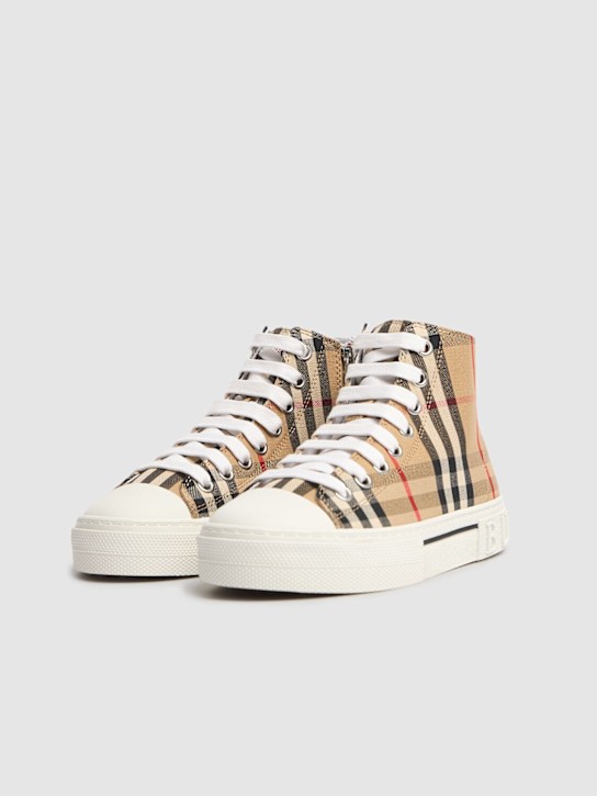 Burberry: Sneakers in cotone check - kids-girls_1 | Luisa Via Roma
