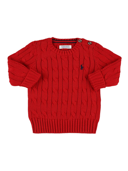 Polo Ralph Lauren: Maglia in cotone con ricami - kids-girls_0 | Luisa Via Roma