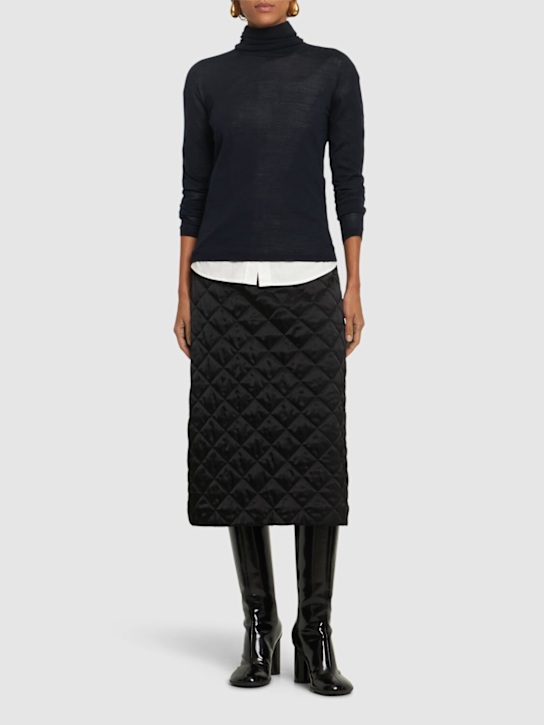 Jil Sander: Quilted heavy double face midi skirt - women_1 | Luisa Via Roma