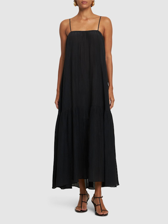 Parchment textured sleeveless dress - Thumbnail 2