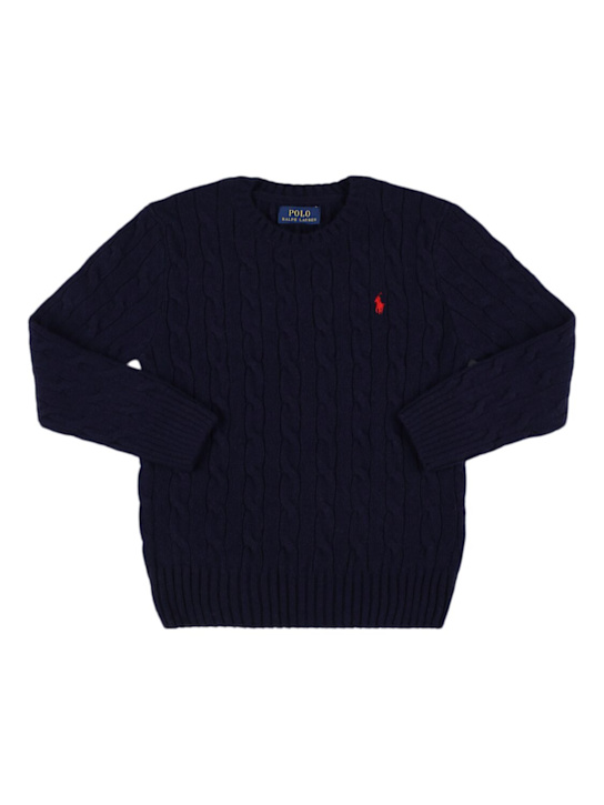 Polo Ralph Lauren: Maglia in lana e cashmere con logo - kids-girls_0 | Luisa Via Roma