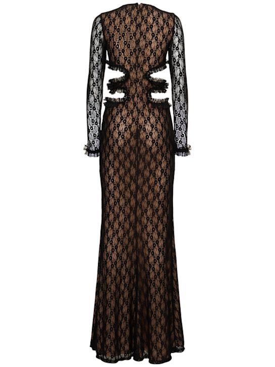Self-portrait: C.Kane cut out lace maxi dress - Black - women_4 | Luisa Via Roma