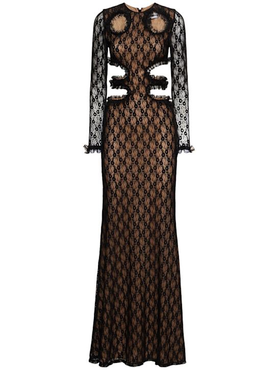 Self-portrait: C.Kane cut out lace maxi dress - Black - women_0 | Luisa Via Roma