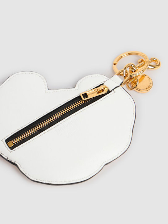 Moschino: Croissant printed leather keychain - women_1 | Luisa Via Roma