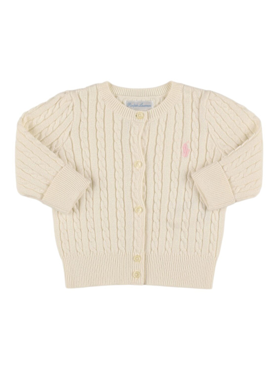 Polo Ralph Lauren: Cardigan in maglia di cotone con ricami - kids-girls_0 | Luisa Via Roma