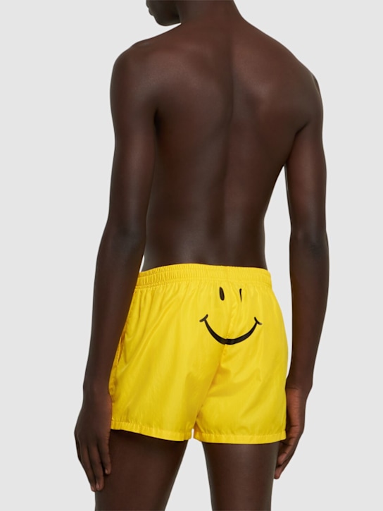 Moschino: Iconic Archive swim shorts - Yellow - men_2 | Luisa Via Roma