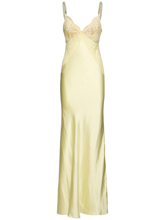 Self-portrait: C.Kane lace & satin maxi dress - women_0 | Luisa Via Roma