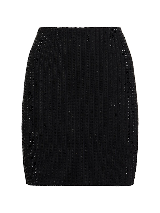 David Koma: Embellished knit mini skirt - Black - women_0 | Luisa Via Roma