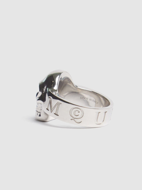McQueen: Skull brass ring - Palladium - men_4 | Luisa Via Roma