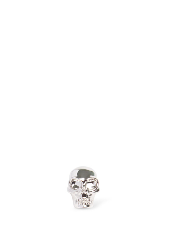 McQueen: Skull studded brass mono earring - Palladium - men_0 | Luisa Via Roma