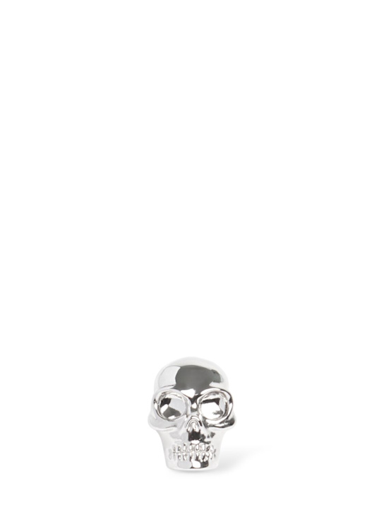 McQueen: Skull studded brass mono earring - Palladium - men_0 | Luisa Via Roma