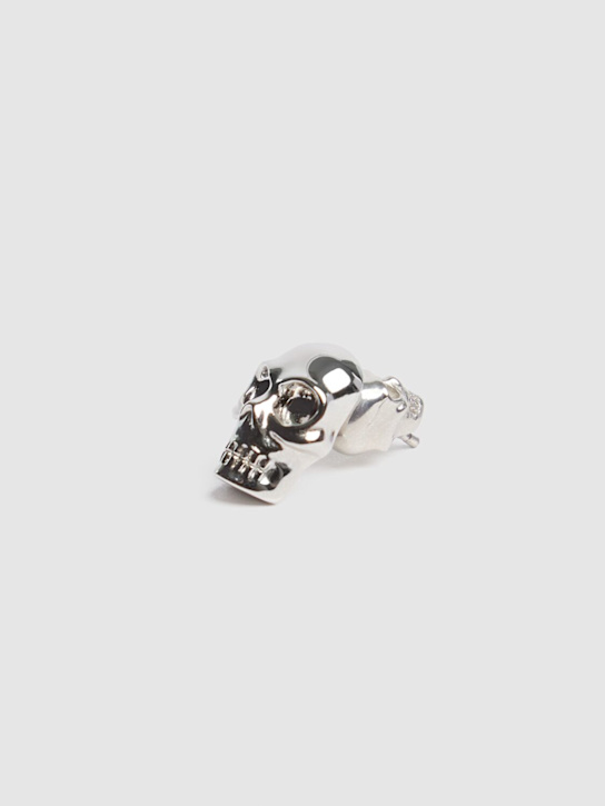 McQueen: Skull studded brass mono earring - Palladium - men_1 | Luisa Via Roma